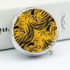 Mustard Yellow and Black Pill Box,3 Compartments Round Small Pills Case Moisture-Proof Portable Pill Container for Travel Vitamins Fish Oil Supplements view 4
