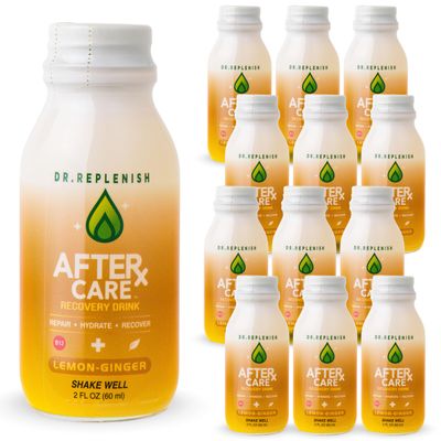 AFTERx Care Recovery Drink | Lemon Ginger Flavor | Post Cold/Flu Hydration & Restoration |12 Pack / 2 FL OZ