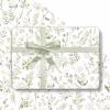 AnyDesign 100 Sheets Sage Green Floral Tissue Paper White Wildflower Flower Leaves Gift Wrapping Paper for DIY Crafts Spring Summer Party Supplies, 13.8 x 19.7 Inch view 1