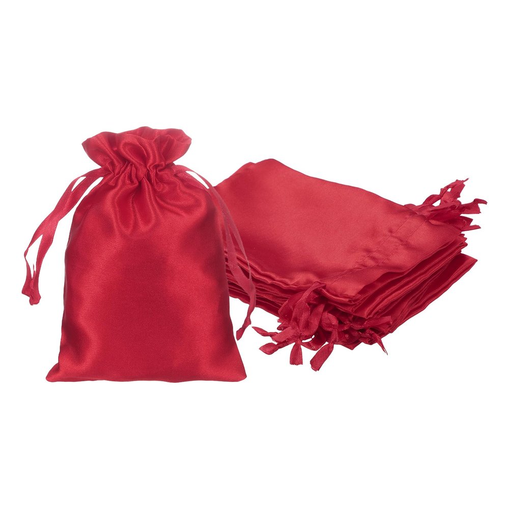 PATIKIL Satin Drawstring Favor Bags, (4" x 3", Burgundy) (12Pcs), Satin Gift Bags Gift Pouches with Drawstrings, Suit for - Wedding/Festival/Birthday/Celebration