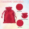 PATIKIL Satin Drawstring Favor Bags, (4" x 3", Burgundy) (12Pcs), Satin Gift Bags Gift Pouches with Drawstrings, Suit for - Wedding/Festival/Birthday/Celebration view 3