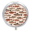 Salmon Pill Box,3 Compartments Round Small Pills Case Moisture-Proof Portable Pill Container for Travel Vitamins Fish Oil Supplements view 1
