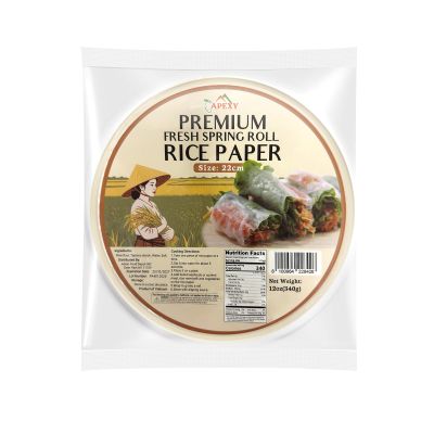 Apexy Vietnamese Fresh Spring Roll Rice Paper, 12 oz Non-Stick Rice Wrappers for Fresh & Summer Rolls (Pack of 6, Value Pack)