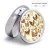 A Brood of Chickens Pill Box,3 Compartments Round Small Pills Case Moisture-Proof Portable Pill Container for Travel Vitamins Fish Oil Supplements view 2