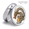 Chinese Dragon with Pearl Pill Box,3 Compartments Round Small Pills Case Moisture-Proof Portable Pill Container for Travel Vitamins Fish Oil Supplements view 2