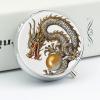 Chinese Dragon with Pearl Pill Box,3 Compartments Round Small Pills Case Moisture-Proof Portable Pill Container for Travel Vitamins Fish Oil Supplements view 4