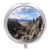 Rocks Scenic Pill Box,3 Compartments Round Small Pills Case Moisture-Proof Portable Pill Container for Travel Vitamins Fish Oil Supplements view 1
