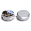 Rocks Scenic Pill Box,3 Compartments Round Small Pills Case Moisture-Proof Portable Pill Container for Travel Vitamins Fish Oil Supplements view 3