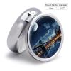 Moon Light New York City Pill Box,3 Compartments Round Small Pills Case Moisture-Proof Portable Pill Container for Travel Vitamins Fish Oil Supplements view 2