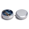 Moon Light New York City Pill Box,3 Compartments Round Small Pills Case Moisture-Proof Portable Pill Container for Travel Vitamins Fish Oil Supplements view 3