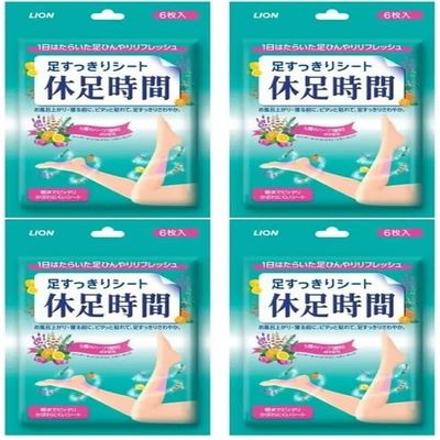 Japanese Lion Cooling Foot Patch 6 Sheets x 4 Pack