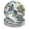 Greencian 50Pcs Vintage Chinoiserie Paper Plates 10 Inch Large Heavy Duty view 1