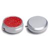 Portable Pill Box 3 Compartments, Small Round Metal Medicine Organizer for Pocket, Romantic Heart Shape Pill Case for Vitamins, Fish Oil, Supplement & Travel view 3