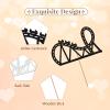 Roller Coaster Cake Topper, Circus Theme Cake Decor, Black Glitter Amusement Park Cake Topper for Kids, Carnival Themed Birthday Party Decoration view 3