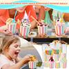 Eaasty 150 Pack Disposable Ice Cream Cups 12oz Colorful Paper Bowls with Lids and Spoons Leak Proof Dessert Container for Sundae Snack Yogurt Party Baby Shower Wedding Camping(Stripes,Colorful) view 3
