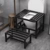 Squat Toilet Converter Frame, Ergonomic Transition Aid with Reinforced Arc Design and Non-Slip Pads for Seniors, Black view 1