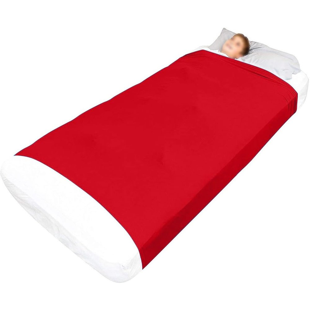 Sensory Compression Blanket Spandex Bed Sheet Adults Compression Sheet Breathable & Stretchable Full(Red,Single/69x132cm)