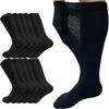 Edamon Diabetic Foot Extra-Wide Socks (Swollen Foot Type)Stretches up to 22 inches,100% cotton, thickened sole (US, Alpha, Small, Regular, Regular, Black-4 pairs) view 1