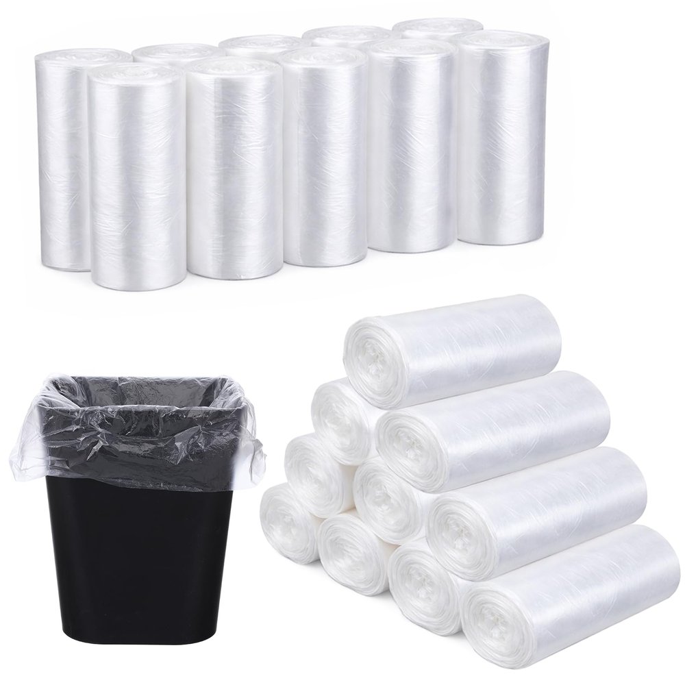 1000 Pcs / 10 Roll Sanitary Napkin Receptacle Liner Portable Trash Bags Sanitary Napkin Disposal Bags Bathroom Trash Bag Feminine Hygiene Disposal Bag Women Personal Supplies for Tampon (15.75 inches)