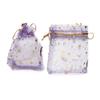 100 Pack Moon Star Organza Jewelry Candy Bags Wedding Favors Bags with Drawstring Mesh Jewelry Bags for Christmas Wedding Party(Purple,10x15cm) view 1