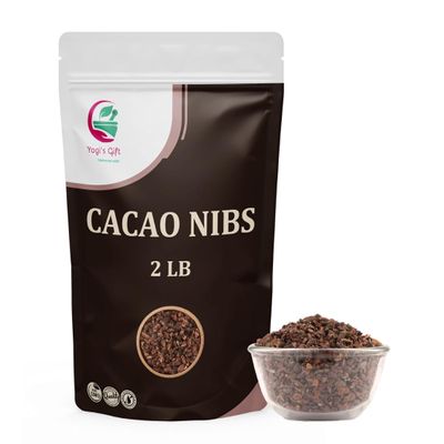 Cacao Nibs 2 LB Raw Cacao Nibs Unsweetened Crunchy Chocolate Nibs for Smoothies, Baking & Snacks Premium Cacao by Yogis Gift