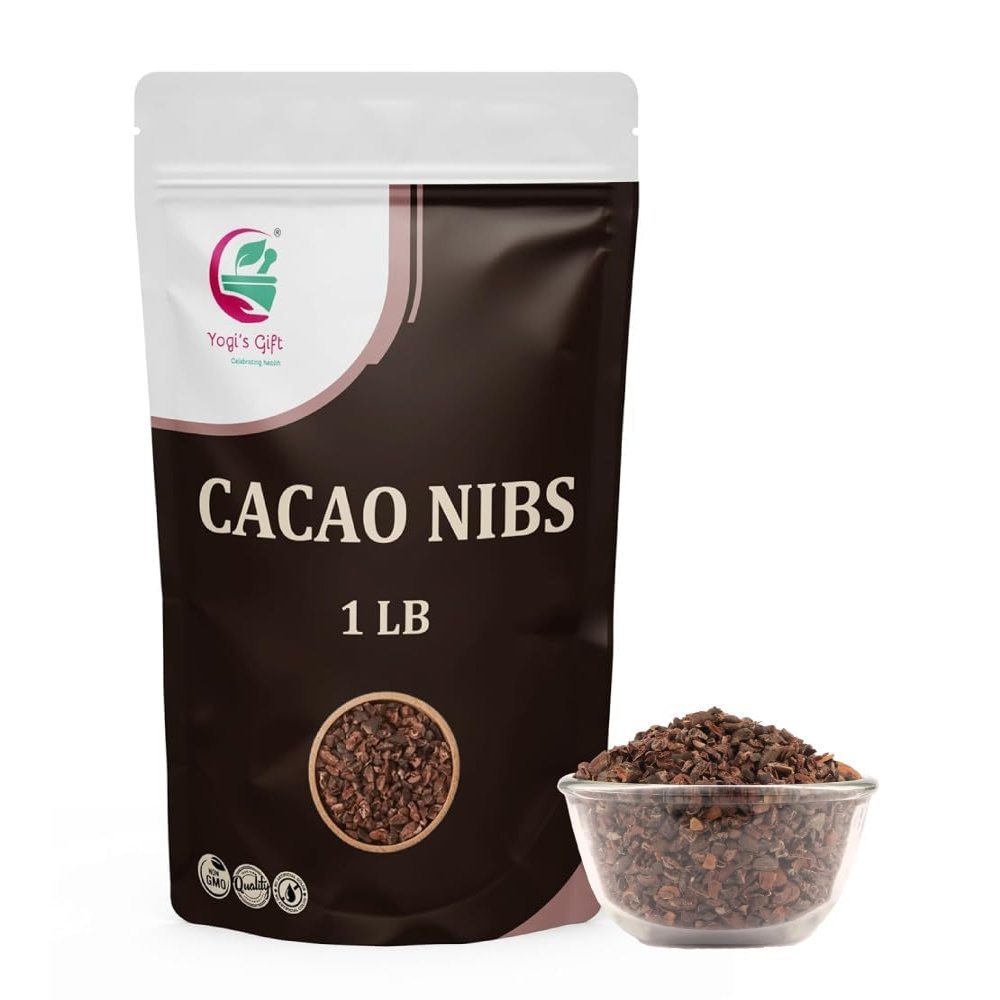 Cacao Nibs 1LB Raw Cacao Nibs Unsweetened Crunchy Chocolate Nibs for Smoothies, Baking & Snacks Premium Cacao by Yogis Gift