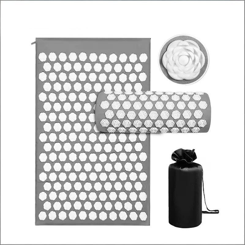 Acupressure Mat and Pillow(It's not a Needle, but a Little Lotus Flower.) (Gray)