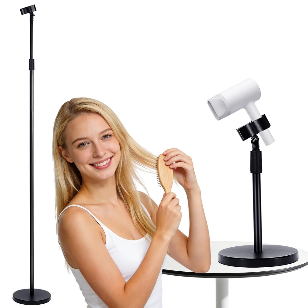 INNOLIFE 73 inch Reach Hair Dryer Holder - Hands-Free Mount, Universal Fit for Bathroom Organization & Cord Management