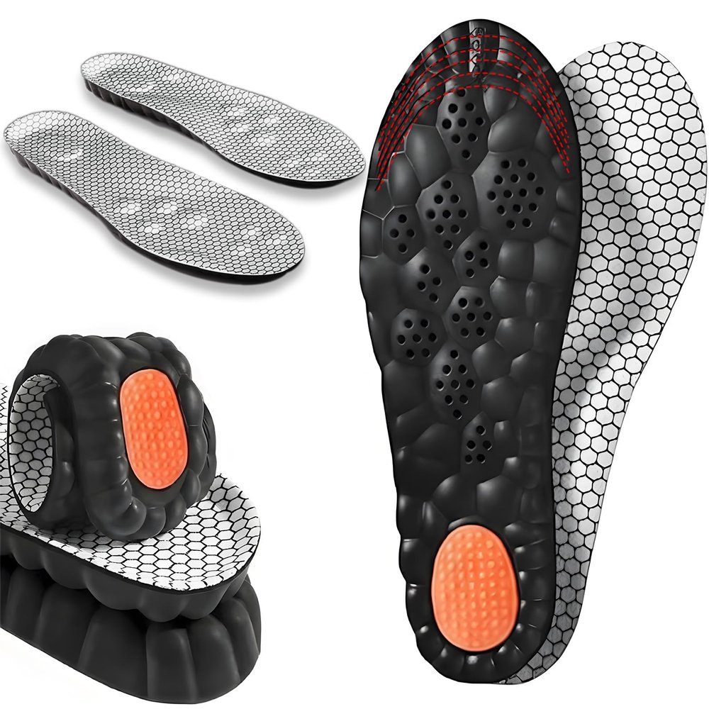 2026 New Steppers Insoles for Men Women, 4D Cloud Memory Foam Shoe Insoles Super Soft Anti-Fatigue, Arch Support for Pain Relief, Work Boot Insoles for Shock Absorbing Inserts (M10-10.5/W11-11.5)