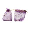 100 Pack Moon Star Organza Jewelry Candy Bags Wedding Favors Bags with Drawstring Mesh Jewelry Bags for Christmas Wedding Party(Dark purple,13x18cm) view 1