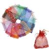 100 Pack Moon Star Organza Jewelry Candy Bags Wedding Favors Bags with Drawstring Mesh Jewelry Bags for Christmas Wedding Party(Dark purple,13x18cm) view 2