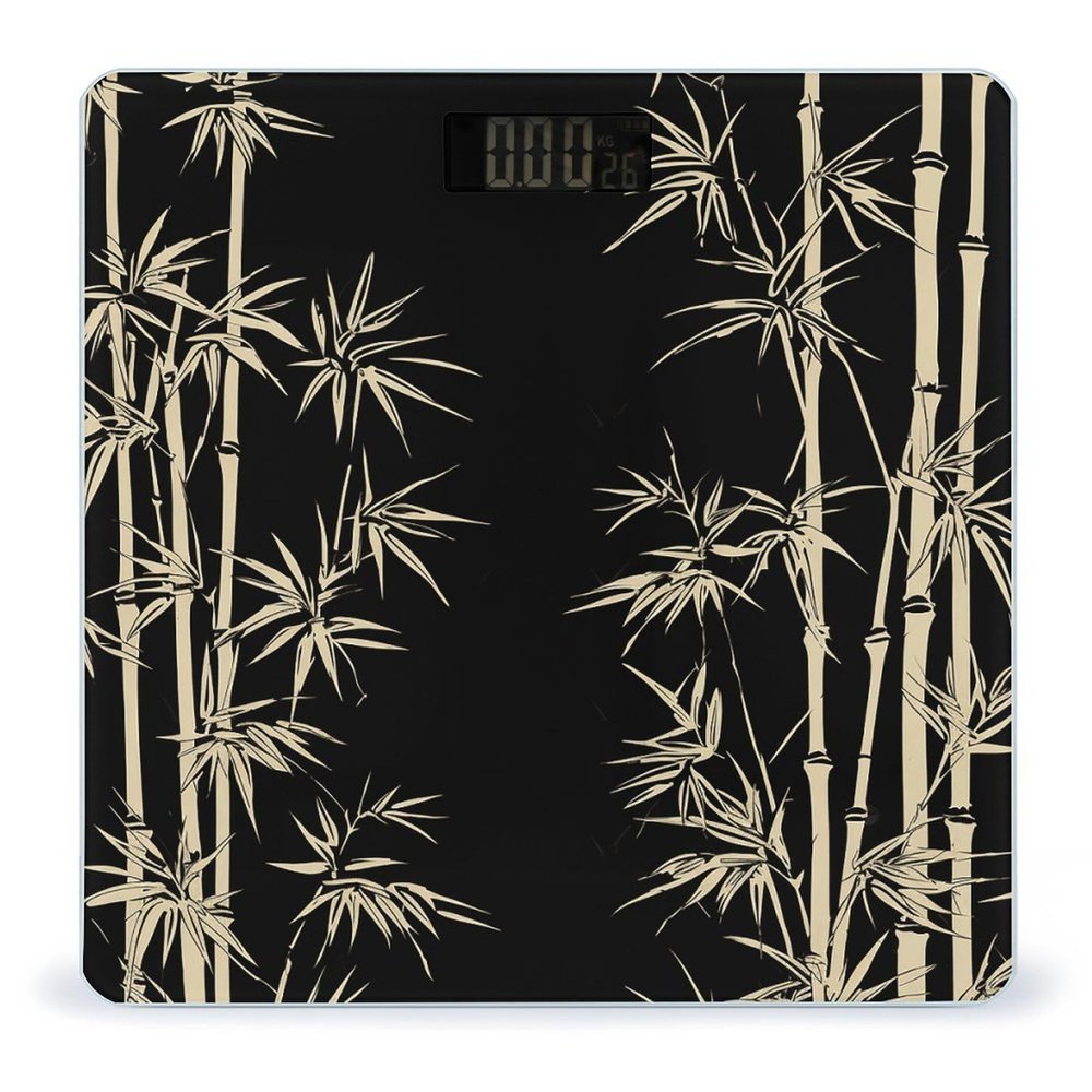 Asian Bamboo Bathroom Scale for Body Weight Bathroom Digital Electronic Weighing Scale with Back Lit LED Display Sturdy Tempered Glass Weight Watchers Scales 400lb
