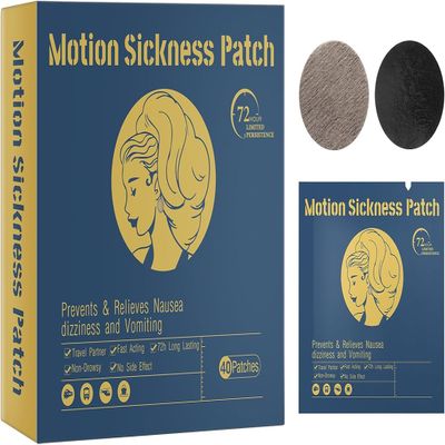 Motion Sickness Patches for Travel, Nausea Relief Patches for Car, Cruise & Flight, Compact Anti Nausea Patch, Travel Essentials for Adults40 Patches