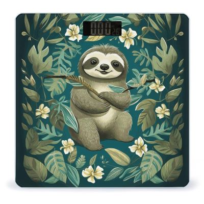 Adorable Sloth Bathroom Scale for Body Weight Bathroom Digital Electronic Weighing Scale with Back Lit LED Display Sturdy Tempered Glass Weight Watchers Scales 400lb
