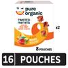 Pure Organic Twisted Fruit Bites, Kids Snacks, Fruit Snacks, Peach Mango (2 Boxes, 16 Pouches) view 3