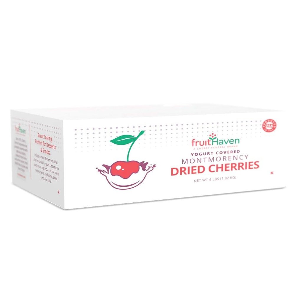 fruitHaven Yogurt Covered Dried Cherries, Freshly Handpicked and Dried, Smothered in Delicious Yogurt, Grower Owned Since 1973 (4lb Box)