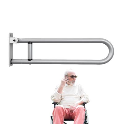 Handicap Bars for Bathroom U Shaped Flip-Up Waterproof