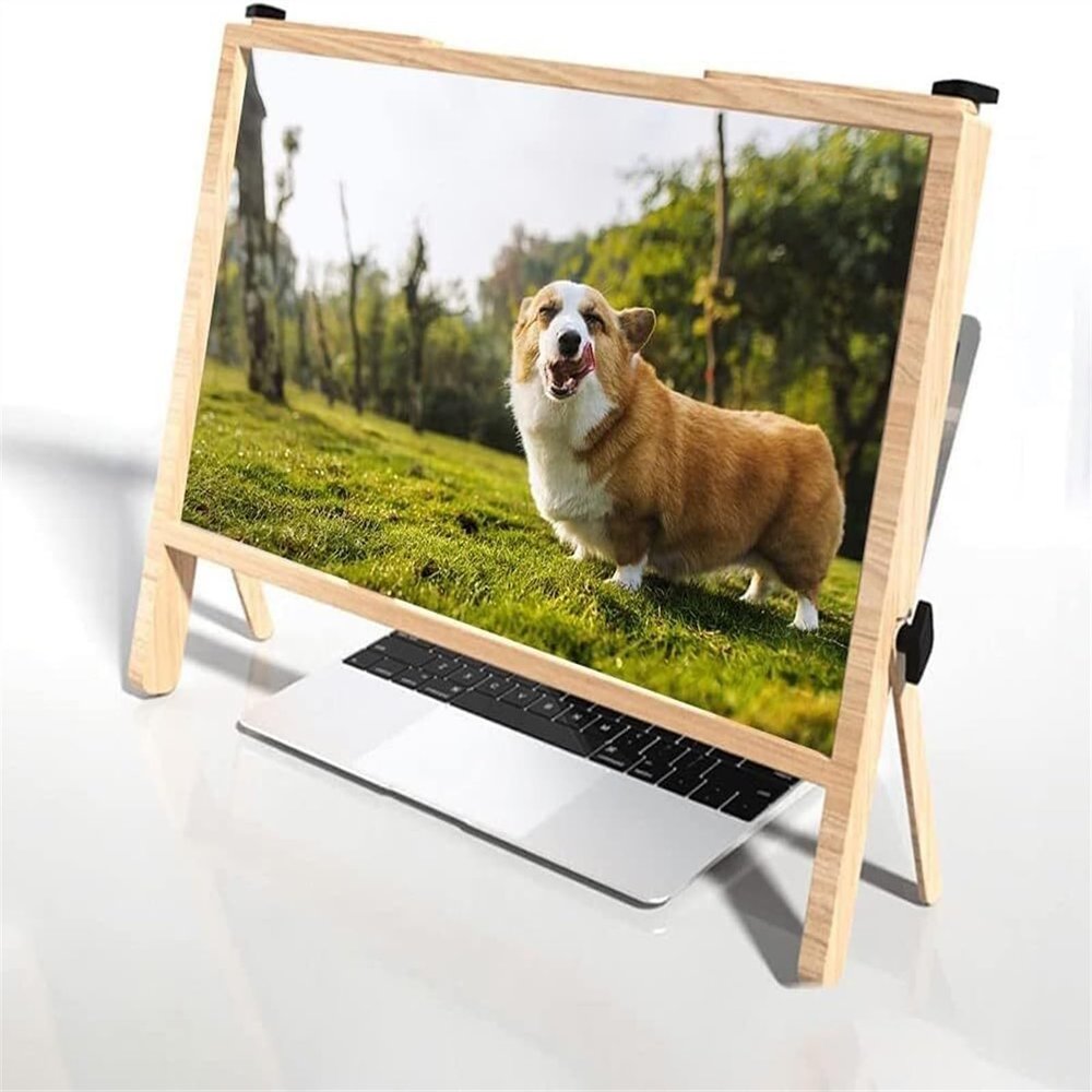 MOWFXUA Laptop Screen Magnifier, 3D Screen Amplifier Enlarger Zooms 3-4 Times Anti-Radiation Hd Screen Enlarger Angle