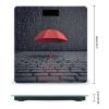 Red Umbrella in Rain Scale for Body Weight Highly Accurate Digital Bathroom Scale Sturdy Tempered Glass Weighing Scales with LCD Display Fashion Body Fat Smart Scales 400lb view 2