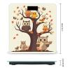 Cartoon Family Owls On The Brown Tree Scale for Body Weight Highly Accurate Digital Bathroom Scale Sturdy Tempered Glass Weighing Scales with LCD Display Fashion Body Fat Smart Scales 400lb view 2