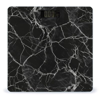 Black Marble Scale for Body Weight Highly Accurate Digital Bathroom Scale Sturdy Tempered Glass Weighing Scales with LCD Display Fashion Body Fat Smart Scales 400lb