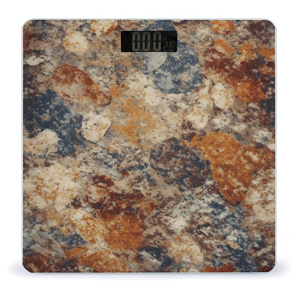 Abstract Granite Scale for Body Weight Highly Accurate Digital Bathroom Scale Sturdy Tempered Glass Weighing Scales with LCD Display Fashion Body Fat Smart Scales 400lb
