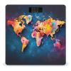 Abstract World Map Scale for Body Weight Highly Accurate Digital Bathroom Scale Sturdy Tempered Glass Weighing Scales with LCD Display Fashion Body Fat Smart Scales 400lb view 1