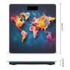 Abstract World Map Scale for Body Weight Highly Accurate Digital Bathroom Scale Sturdy Tempered Glass Weighing Scales with LCD Display Fashion Body Fat Smart Scales 400lb view 2