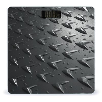 Abstract Diamond Plate Scale for Body Weight Highly Accurate Digital Bathroom Scale Sturdy Tempered Glass Weighing Scales with LCD Display Fashion Body Fat Smart Scales 400lb