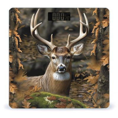 Camouflage Deer Scale for Body Weight Highly Accurate Digital Bathroom Scale Sturdy Tempered Glass Weighing Scales with LCD Display Fashion Body Fat Smart Scales 400lb