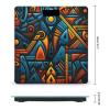 African Style Textile Pattern Scale for Body Weight Highly Accurate Digital Bathroom Scale Sturdy Tempered Glass Weighing Scales with LCD Display Fashion Body Fat Smart Scales 400lb view 2