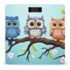 Owls on A Branch Scale for Body Weight Highly Accurate Digital Bathroom Scale Sturdy Tempered Glass Weighing Scales with LCD Display Fashion Body Fat Smart Scales 400lb view 1