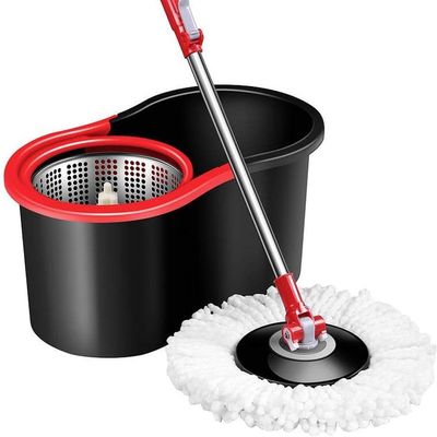 Spin Mop and Bucket, Spin Mop 360 Self Wringing Spinning Mop Washable Microfiber Mop Heads Easy to Use and Store