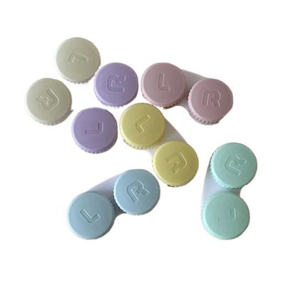 Adtrykfg 10PCS Kawaii Multicolor Contact Lens Case Set - Travel Bottles & Holder for Lens Storage(3-Yellow-10PCS)